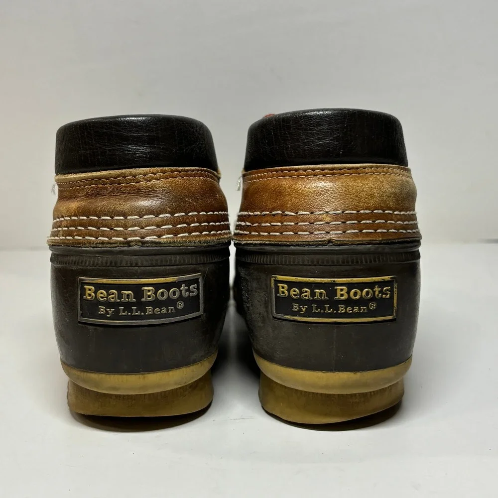 LL Bean Gum Shoes Men 9 Brown Shearling Lined‎ Duck Boots Maine Made
